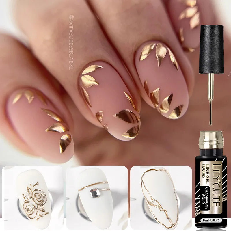 LILYCUTE  5ml Gold Sliver Metallic Liner