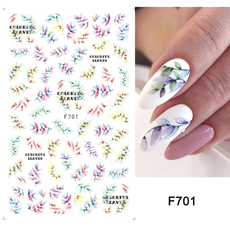 1PCS 3D Laser Heart Letter Nail Sticker