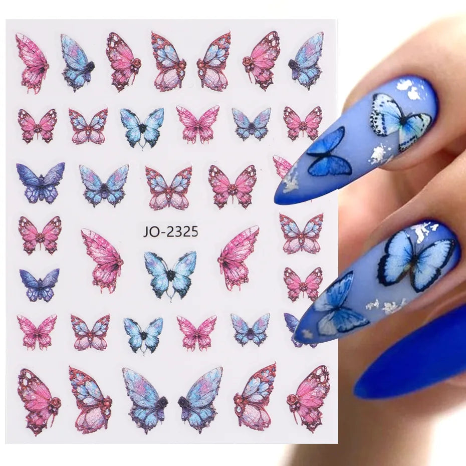 1PCS 3D Laser Heart Letter Nail Sticker