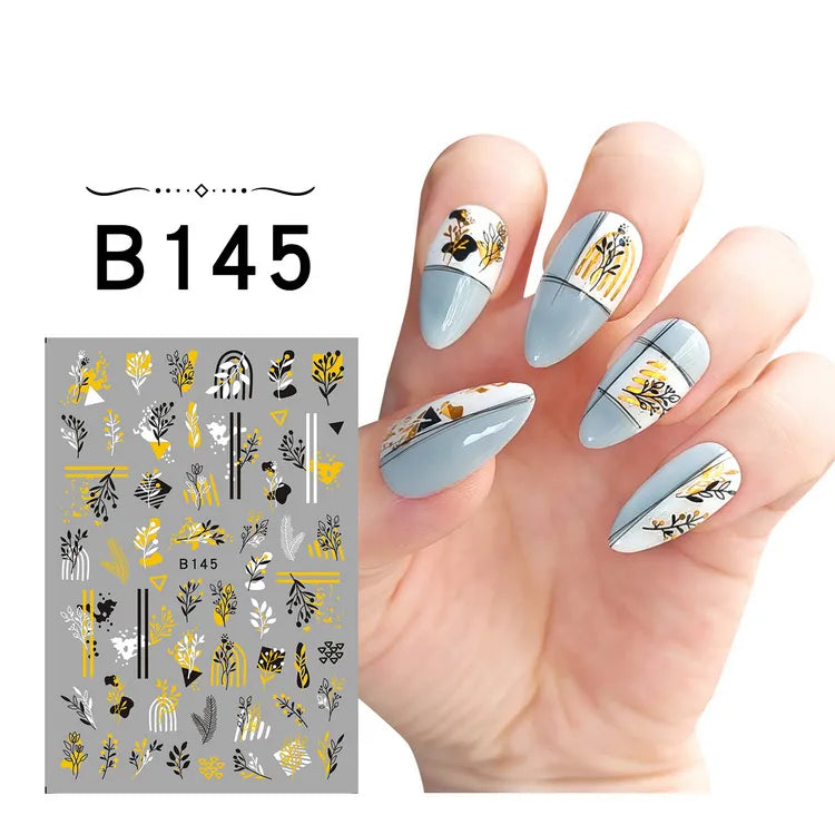 1PCS 3D Laser Heart Letter Nail Sticker